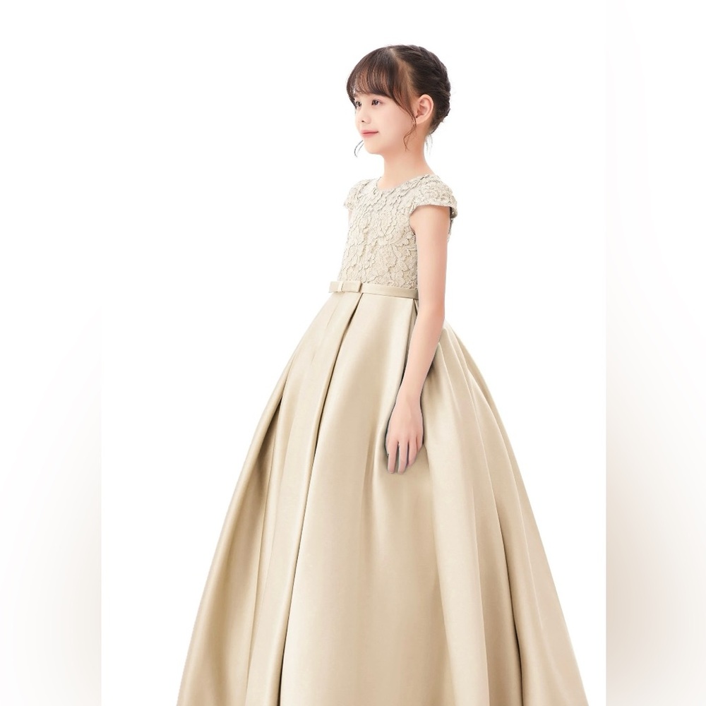Elegant Champagne Girls Dress NWOT